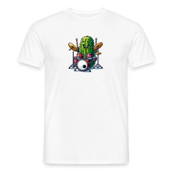 Drôle de concombre batteur Player Art - T-shirt homme - blanc - Devant - AI Model Male 178 dark (178cm)