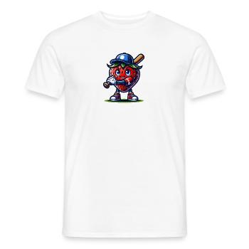 Drôle de joueur de baseball avec motif fraise - T-shirt homme - blanc - Devant - AI Model Male 178 dark (178cm)