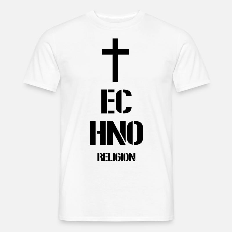 Techno - Techno music - techno religion - Männer T-Shirt - Weiß
