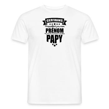 les plus importants m'appellent papy - T-shirt homme - blanc - Devant - AI Model Male 178 dark (178cm)