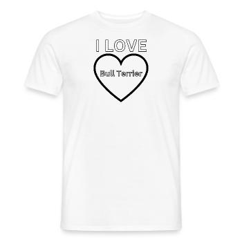 I Love Bull Terrier Fan Hundebesitzer Hund - Männer T-Shirt - Weiß - Vorne - AI Model Male 178 dark (178cm)