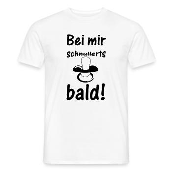 Schnuller Baby Kind Geburt Schwanger Geschenk - Männer T-Shirt - Weiß - Vorne - AI Model Male 178 dark (178cm)