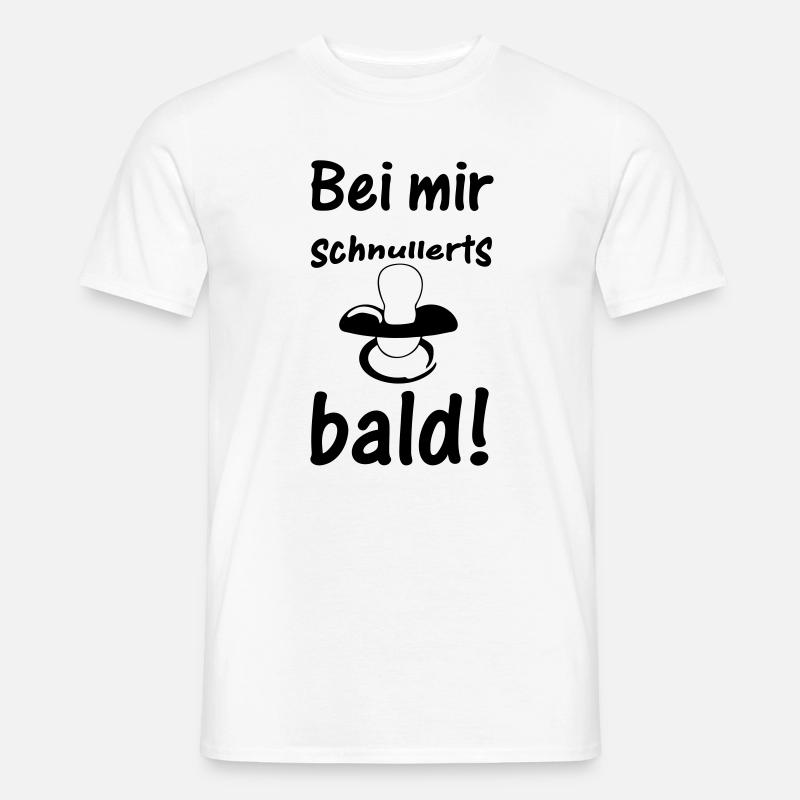Schnuller Baby Kind Geburt Schwanger Geschenk - Männer T-Shirt - Weiß