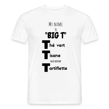 My Name IS "Big T" - T-shirt homme - blanc - Devant - AI Model Male 178 dark (178cm)