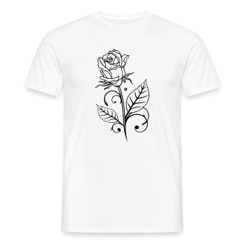 Rose mit Blättern - Männer T-Shirt - Weiß - Vorne - AI Model Male 178 dark (178cm)