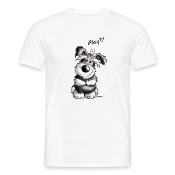 Play Schnauzer - Dog - Dogs - Puppy - Gift - Men's T-Shirt - white - Front - AI Model Male 178 dark (178cm)