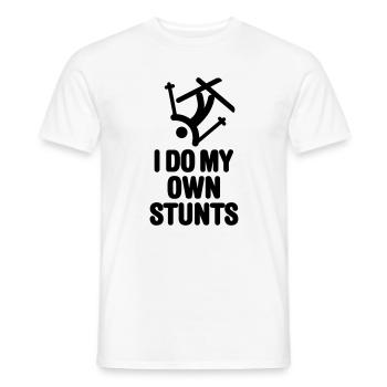 I do my own stunts - skiing / ski - T-shirt homme - blanc - Devant - AI Model Male 178 dark (178cm)