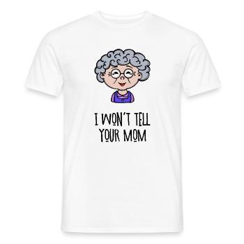 Old Woman Grandma Glasses Statement Grandmother Grandson - Men's T-Shirt - white - Front - AI Model Male 178 dark (178cm)