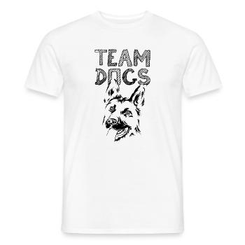 Team Dogs Dog Dogs German Shepherd Illustration Logo - T-shirt homme - blanc - Devant - AI Model Male 178 dark (178cm)