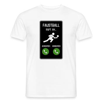 Faustball ruft an - Männer T-Shirt - Weiß - Vorne - AI Model Male 178 dark (178cm)