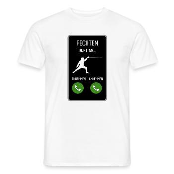 Fechten ruft an - Männer T-Shirt - Weiß - Vorne - AI Model Male 178 dark (178cm)