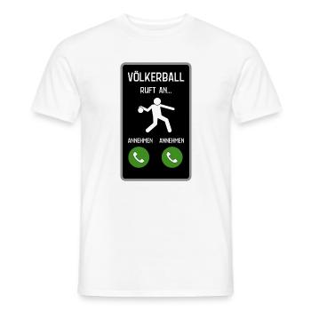 Völkerball ruft an - Männer T-Shirt - Weiß - Vorne - AI Model Male 178 dark (178cm)