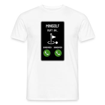 Minigolf ruft an - Männer T-Shirt - Weiß - Vorne - AI Model Male 178 dark (178cm)