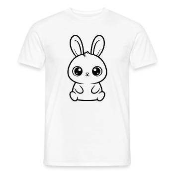 Kawaii Hase Große Augen Süß Vektor - Männer T-Shirt - Weiß - Vorne - AI Model Male 178 dark (178cm)