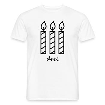 Birthday Three Candles - Men's T-Shirt - white - Front - AI Model Male 178 dark (178cm)