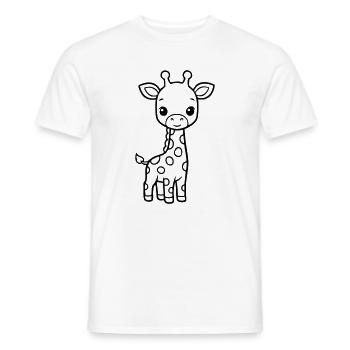 Bébé girafe mignonne – Noir & Blanc - T-shirt homme - blanc - Devant - AI Model Male 178 dark (178cm)