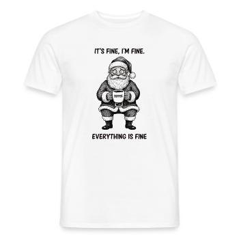 C’est bon, je vais bien, café stressant à Noël - T-shirt homme - blanc - Devant - AI Model Male 178 dark (178cm)