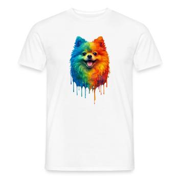 Pomeranian in bright colours - Men's T-Shirt - white - Front - AI Model Male 178 dark (178cm)