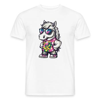 Pferd Comic Urlaub - Männer T-Shirt - Weiß - Vorne - AI Model Male 178 dark (178cm)