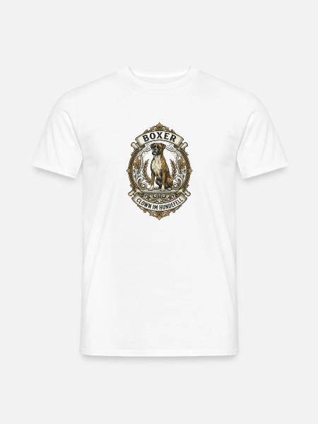 Boxer - Clown im Hundefell - Vintage Design - Männer T-Shirt - Weiß