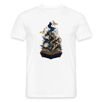 Buch der Sternennächte und Blumen - Männer T-Shirt - Weiß - Vorne - AI Model Male 178 dark (178cm)