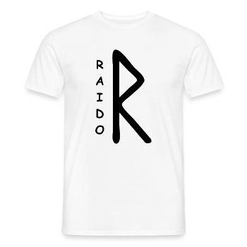 Raido Rune Runen - Männer T-Shirt - Weiß - Vorne - AI Model Male 178 dark (178cm)