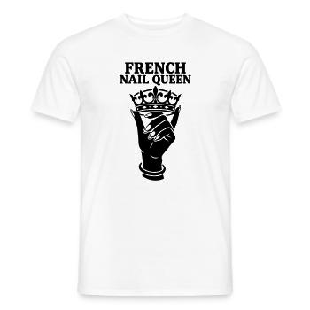 French Nail Queen Cosmetic Manicure - Men's T-Shirt - white - Front - AI Model Male 178 dark (178cm)