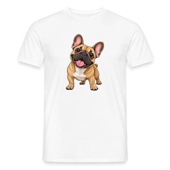 Kuschelbull: Herziger Bulldog-Charme - Männer T-Shirt - Weiß - Vorne - AI Model Male 178 dark (178cm)