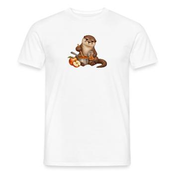 Otter kocht Apfelmarmelade - Männer T-Shirt - Weiß - Vorne - AI Model Male 178 dark (178cm)