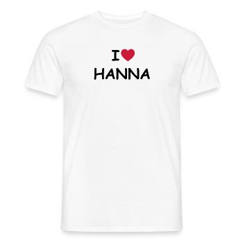 I love Hanna - Männer T-Shirt - Weiß - Vorne - AI Model Male 178 dark (178cm)