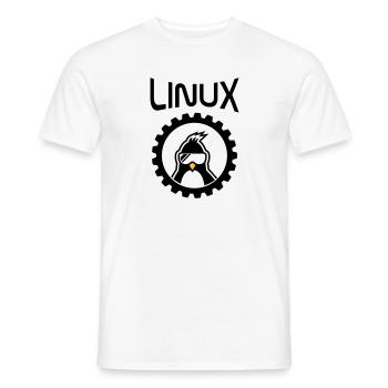 linux wheel - Men's T-Shirt - white - Front - AI Model Male 178 dark (178cm)
