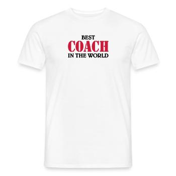 Best Coach in the World - T-shirt homme - blanc - Devant - AI Model Male 178 dark (178cm)