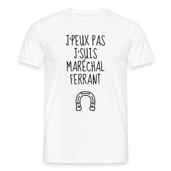Farrier Hufschmied Maréchal Ferrant Blacksmith - Men's T-Shirt - white - Front - AI Model Male 178 dark (178cm)