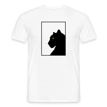 Monture noire panthère - T-shirt homme - blanc - Devant - AI Model Male 178 dark (178cm)