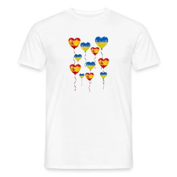 Spain: solidarity and a heart for Ukraine - Men's T-Shirt - white - Front - AI Model Male 178 dark (178cm)