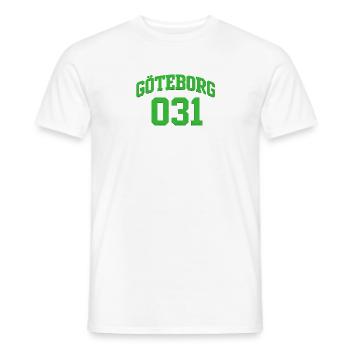 Göteborg 031 Bloc vert Texte - T-shirt homme - blanc - Devant - AI Model Male 178 dark (178cm)