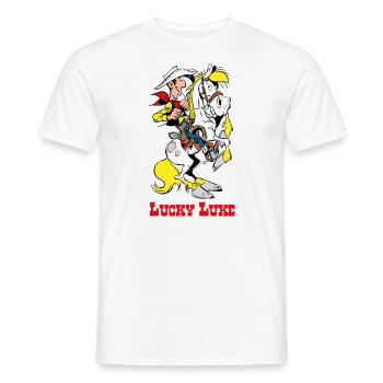Lucky Luke Mit Pferd Jolly Jumper - Männer T-Shirt - Weiß - Vorne - AI Model Male 178 dark (178cm)
