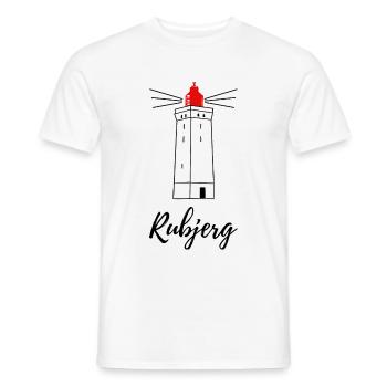 Lighthouse Rubjerg Denmark Island Holiday - Men's T-Shirt - white - Front - AI Model Male 178 dark (178cm)