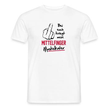 Mittelfinger Muskelkater - Männer T-Shirt - Weiß - Vorne - AI Model Male 178 dark (178cm)