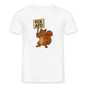 Animals are also anti-fascists! - Men's T-Shirt - white - Front - AI Model Male 178 dark (178cm)