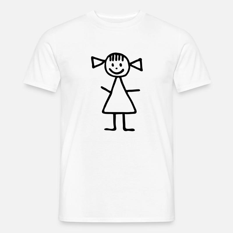 Strichmännchen - Frau - Männer T-Shirt - Weiß