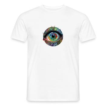 TRIPPY AUGE - Männer T-Shirt - Weiß - Vorne - AI Model Male 178 dark (178cm)