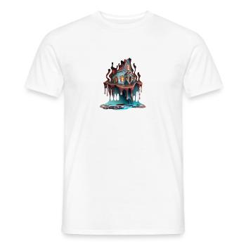 DRIPPY HOUSE - Men's T-Shirt - white - Front - AI Model Male 178 dark (178cm)