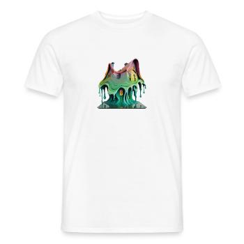 DRIPPY HOUSE - Men's T-Shirt - white - Front - AI Model Male 178 dark (178cm)
