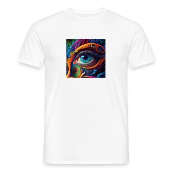 TRIPPY AUGE - Männer T-Shirt - Weiß - Vorne - AI Model Male 178 dark (178cm)