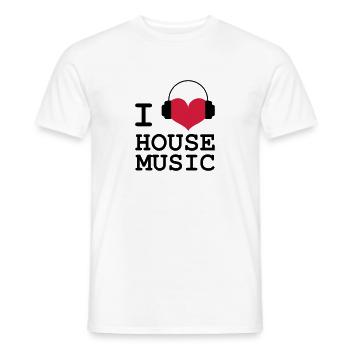 I Love House Musik - Männer T-Shirt - Weiß - Vorne - AI Model Male 178 dark (178cm)