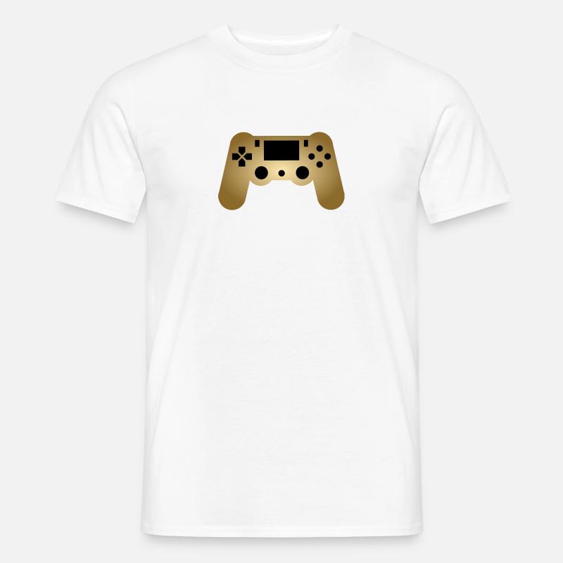 Controller Gaming Gold Nerd Geek Gift Idea - Men’s T-shirt - white