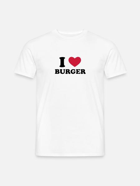 I Love Burger - Männer T-Shirt - Weiß