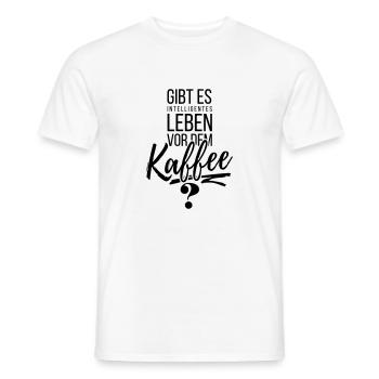 Gibt es Leben vor dem Kaffee - Männer T-Shirt - Weiß - Vorne - AI Model Male 178 dark (178cm)