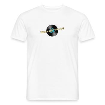 Vinyl saved my soul, forever vinyl, vinyl record, - Men's T-Shirt - white - Front - AI Model Male 178 dark (178cm)